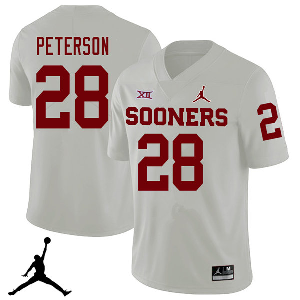 Oklahoma Sooners #28 Adrian Peterson 2018 College Football Jerseys Sale-White